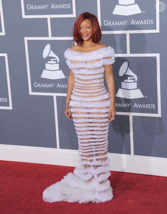 Rihanna à la soirée des Grammy Awards, le 13 février 2011.