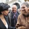 Rachida Dati, Simone Veil et Ivan Levai lors de l'inauguration de la plaque César rue de Grenelle à Paris le lundi 14 février 2011 
