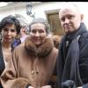 Rachida Dati, Simone Veil et Christophe Girard lors de l'inauguration de la plaque César rue de Grenelle à Paris le lundi 14 février 2011
