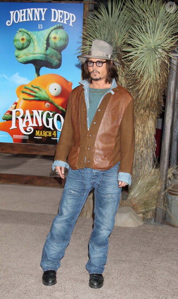 Johnny Depp et Isla Fisher, avant-première de Rango à Los Angeles, le 14 février 2011