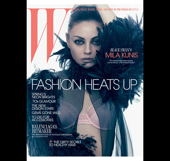 Mila Kunis en couverture de W magazine, mars 2011.