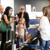 Kate Moss et sa fille Lila à l'aéroport de Sao Paulo le 20 février en direction de Londres.