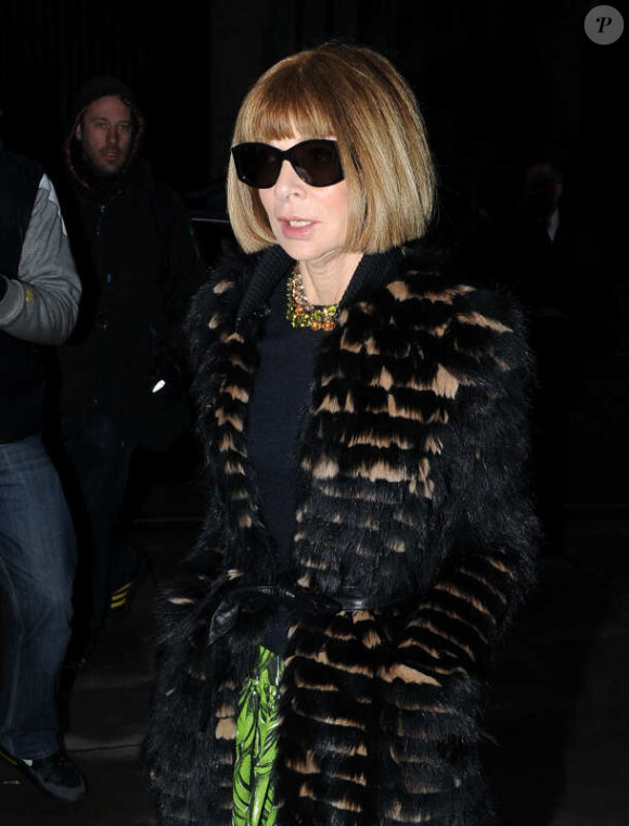 Anna Wintour au défilé Matthew Williamson à la Fashion Week de Londres, le 20 février 2011.