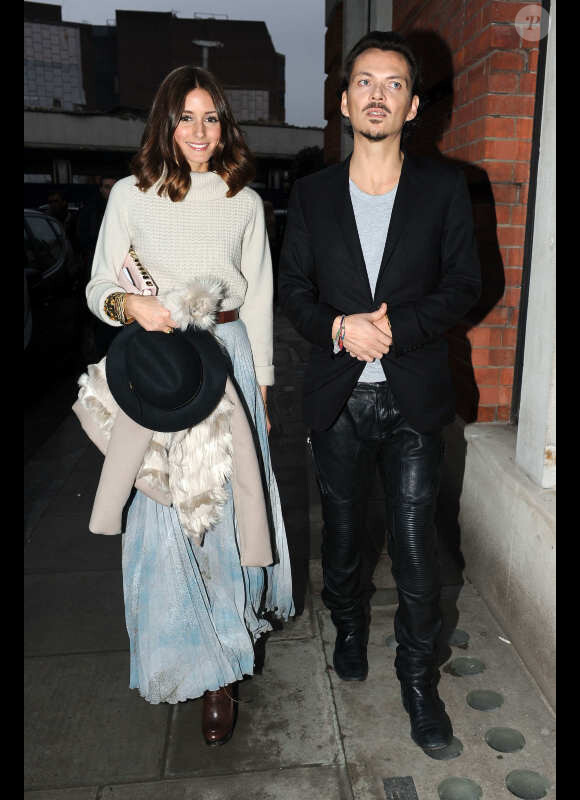 Olivia Palermo et le designer Matthew Williamson au défilé Matthew Williamson à la Fashion Week de Londres, le 20 février 2011.
