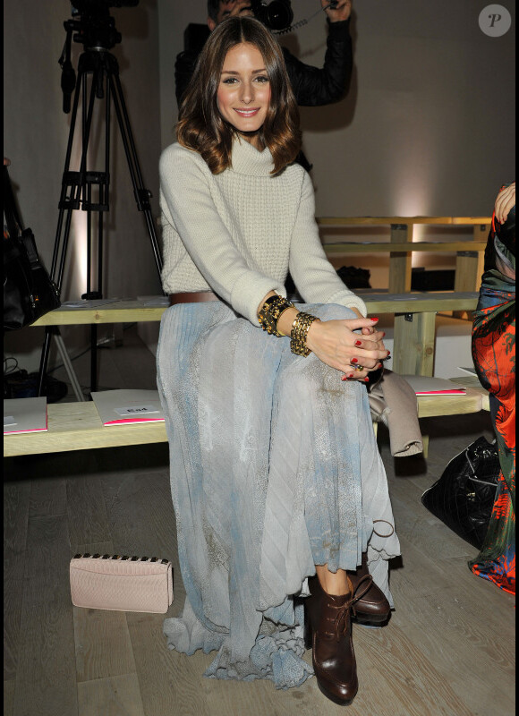 Olivia Palermo au défilé Matthew Williamson à la Fashion Week de Londres, le 20 février 2011.