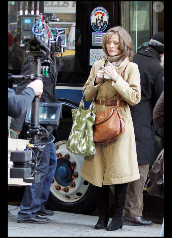 Zac Efron et Michelle Pfeiffer sur le tournage de New Year's eve, à New York le 23 février 2011