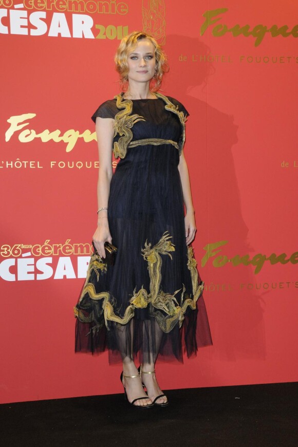 Diane Kruger a choisi une robe Chanel lors de la cérémonie des César le 25 février 2011.