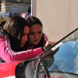Cindy Fabre et Valérie Bègue lors du coup d'envoi du Rallye des Gazelles 2011, le 19 mars 2011, à Sète.