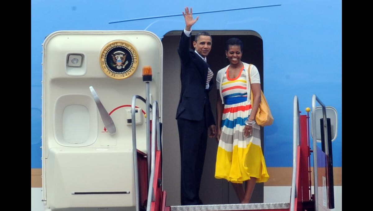 Photo : Barack Obama et Michelle avec leur famille lors de leur tournée ...