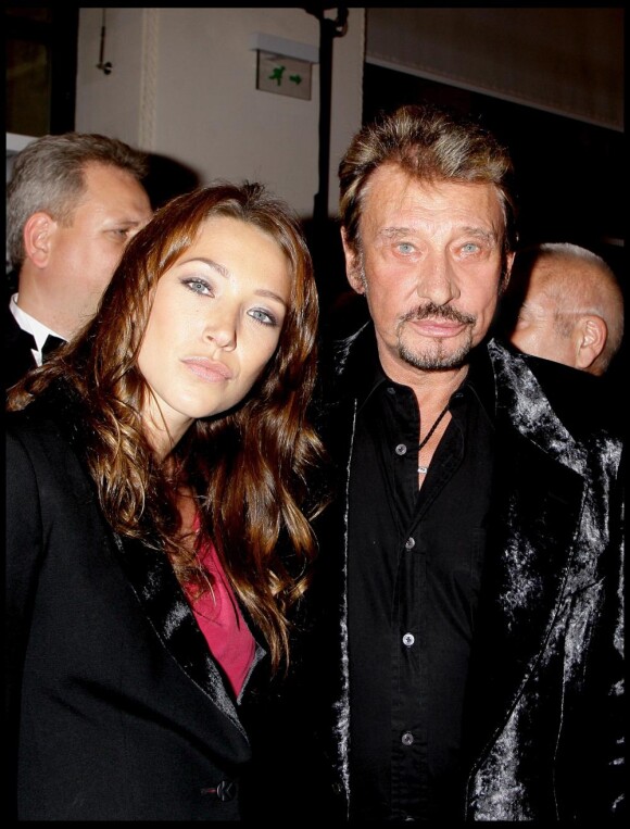 Johnny Hallyday et sa fille Laura Smet an août 2008, au Petit Palais.