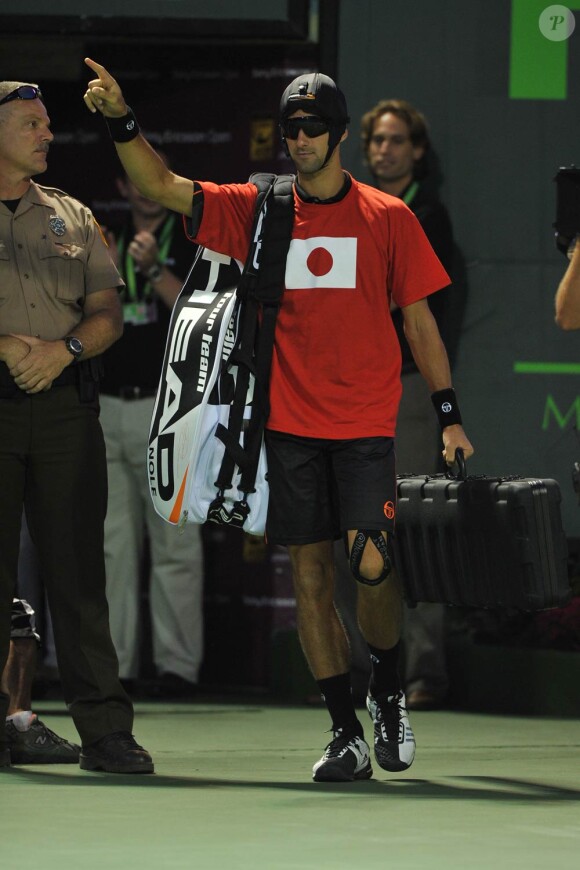 Novak Djokovic s'est mobilisé pour récolter des fonds pour les victimes du Japon à Miami le 25 mars 2011