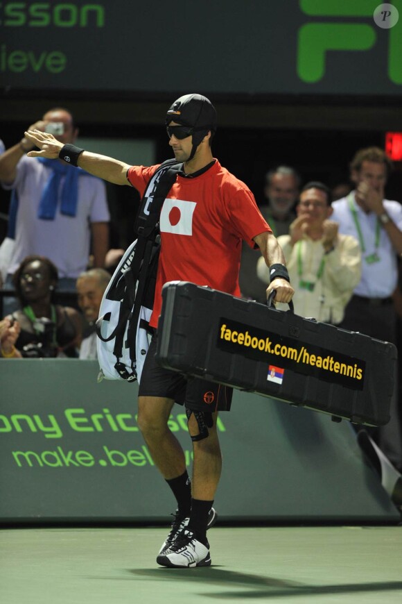 Novak Djokovic s'est mobilisé pour récolter des fonds pour les victimes du Japon à Miami le 25 mars 2011