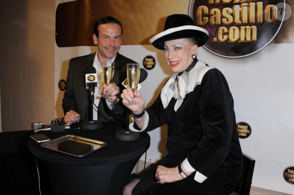 Rémi Castillo et Genevieve de  Fontenay à la soirée de lancement du site remicastillocom  au Radisson Blu  Hotel à Boulogne-Billancourt (7 avril 2011)