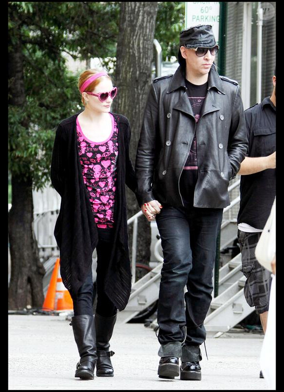 Marilyn Manson et Evan Rachel Wood se rendent sur le tournage de la série Mildred Pierce en mai 2010