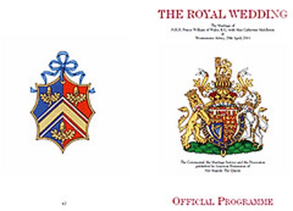 La famille Middleton s'est dotée d'armoiries, prêtes juste à temps pour le mariage de Catherine avec le prince William, le 29 avril 2011. Elles figurent au dos du programme officiel du mariage.