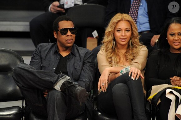 Beyoncé et son mari Jay-Z à Los Angeles le 20 février 2011