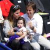 Arantxa Shanchez Vicario avec sa fille Arantxa et son mari Josep Santacana à Lerida en Espagne, le 16 avril 2011