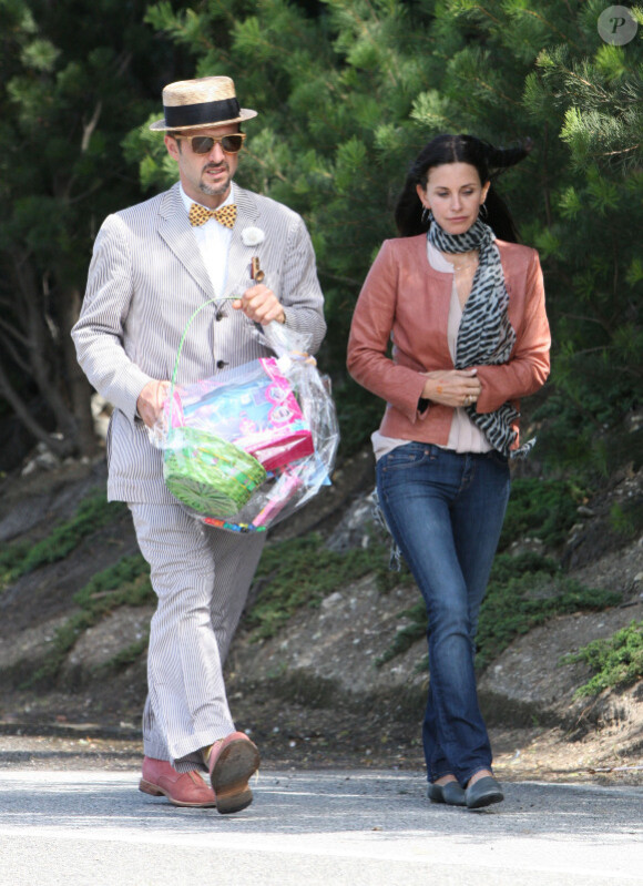 Courteney Cox et David Arquette se rendent chez des amis à Malibu le 24 avril 2011