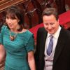 David Cameron et son épouse Samantha arrivent au mariage du prince William et de Kate Middleton, le 29 avril 2011, à Westminster (Londres).