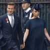 Les Beckham arrivent à l'Abbaye de Westminster pour assister au mariage de Kate et William. Londres, 29 avril 2011