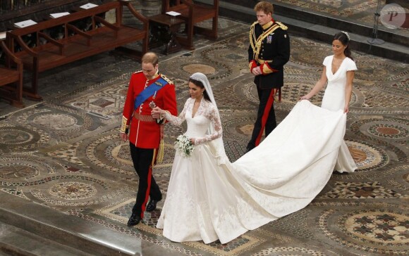 Le prince William et Kate Middleton viennent de s'unir. Londres, 29 avril 2011