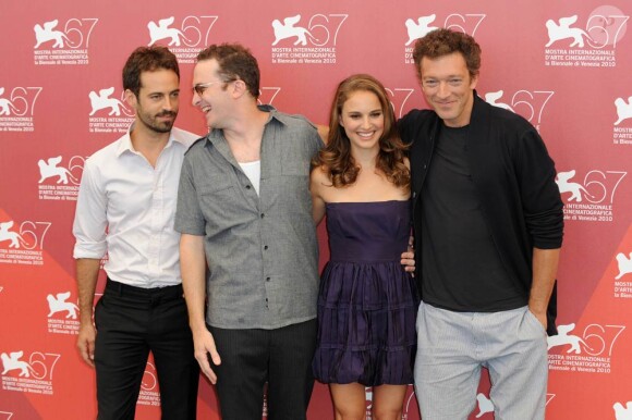 Benjamin Millepied, Darren Aronofsky, Vincent Cassel et Natalie Portman en septembre 2010.