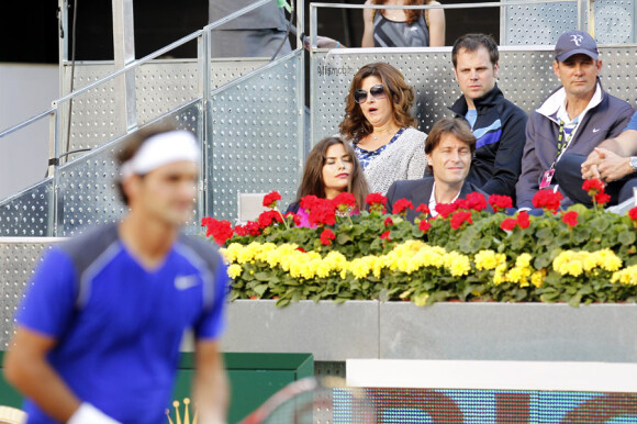 Mirka Federer aux Masters 1000 de Madrid, le 6 mai 2011, lors des quarts de finale qui opposent Federer à Soderling