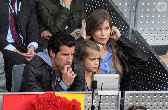 Luis Figo, sa femme Helen Svedin et leur fille Martina aux Masters 1000 de Madrid, le 6 mai 2011