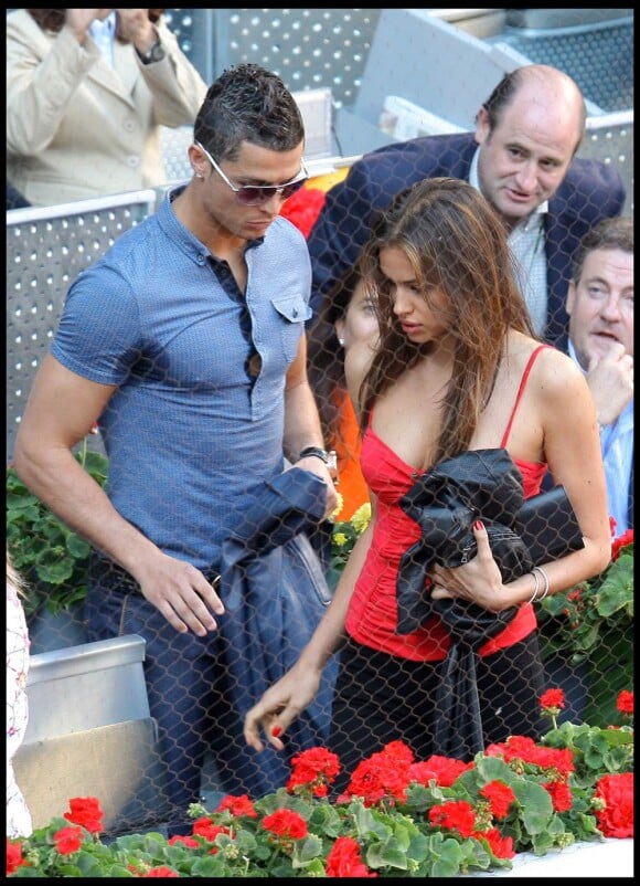 Cristiano Ronaldo et sa belle Irina Shayk à l'occasion de la finale du tournoi ATP de Madrid, le 8 mai 2011.