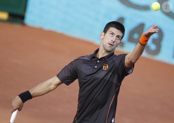 Novak Djokovic lors de la finale de l'Open de Madrid, le 8 mai 2011.