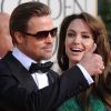 Angelina Jolie et Brad Pitt lors de la cérémonie des Golden Globes, à Los Angeles, en janvier 2011.