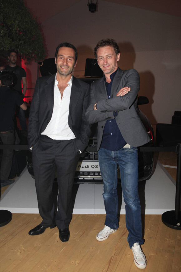 Gilles Lellouche et Jean-Paul Rouve lors de la soirée des Audi Talents Awards au Audi Lounge à Cannes le 12 mai 2011