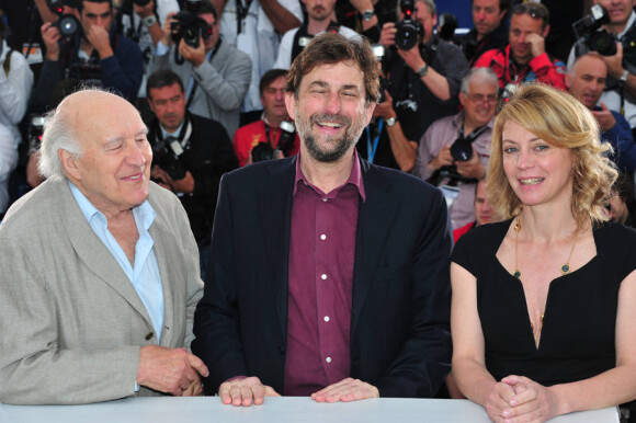 Margherita Buy, Nanni Moretti et Michel Piccoli lors du photocall de Habemus Papam le 13 mai 2011 au festival de Cannes