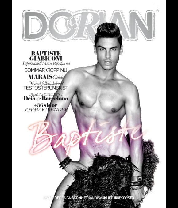 La muse de Karl Lagerfeld, Baptiste Giabiconi pose en Une du magazine Dorian.
