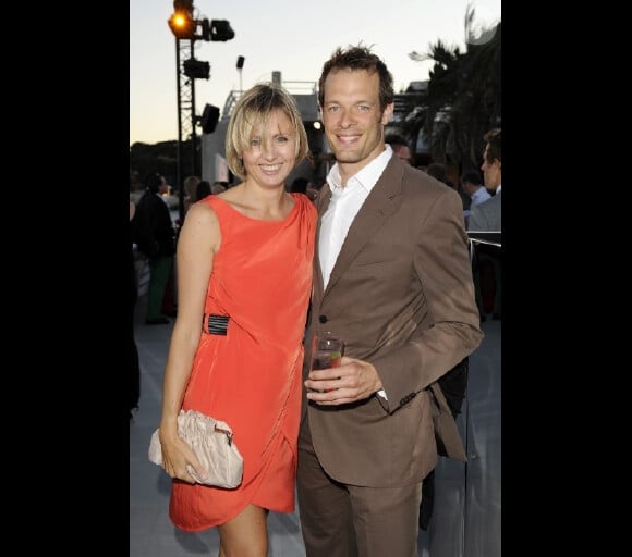 Alex Wurz et sa Julia lors de la soirée Hugo Boss à la villa Key Largo à Monaco le 27 mai 2011