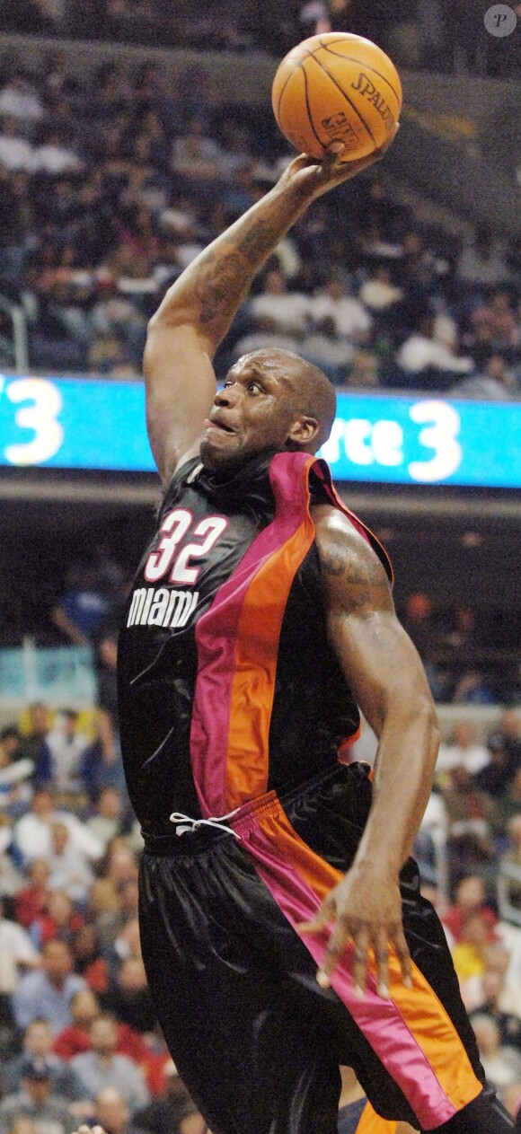 Shaquille O'Neal avec le maillot des Miami Heat, à Washington, le 8 avril 2008.