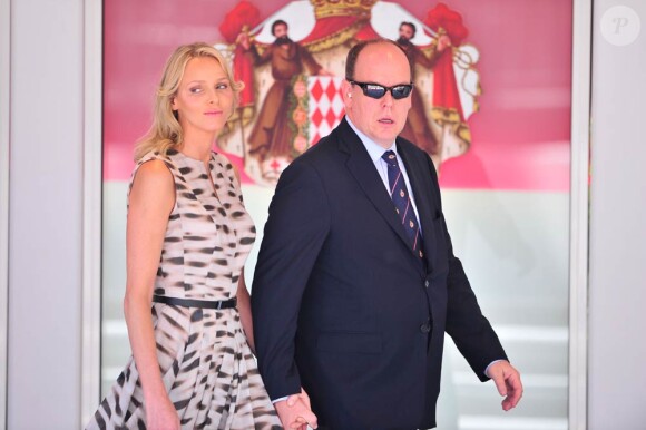 Charlene Wittstock et le prince Albert de Monaco lors du Grand Prix de Monte-Carlo, le 29 mai 2011.