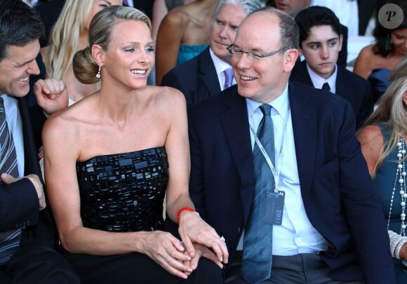 Charlene Wittstock et le prince Albert de Monaco lors d'un gala monégasque, le 27 mai 2011.