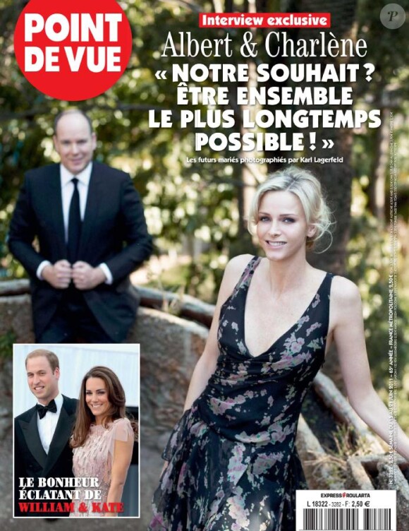 Albert de Monaco et Charlene en couverture du magazine Point de Vue.