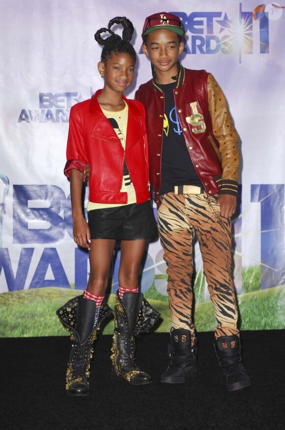 Cérémonie des Bet Awards, à Los Angeles, le 26 juin 2011 : Jaden et Willow Smith.
