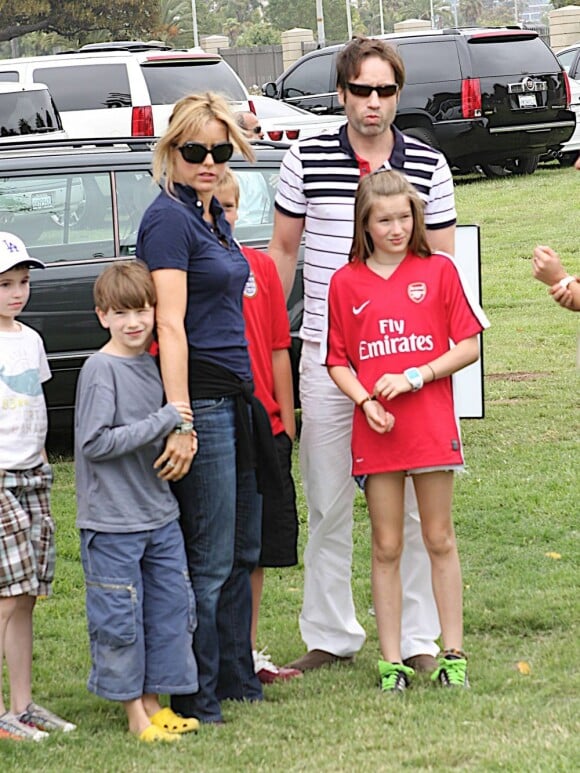 David Duchovny et Tea Leoni entourés de leurs enfants Madelaine et Kyd en 2010