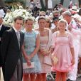 Arrivée des membres de la famille royale à la cérémonie religieuse du mariage du prince Albert et de la princesse Charlene de Monaco, le 2 juillet 2011.