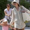 Marcia Cross emmène sa fille Eden à ses leçons de natation, à Los Angeles, le 6 juillet 2011.