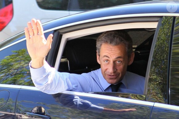 Nicolas Sarkozy arrive au fort de Brégançon, dans le Var. 15 juillet 2011