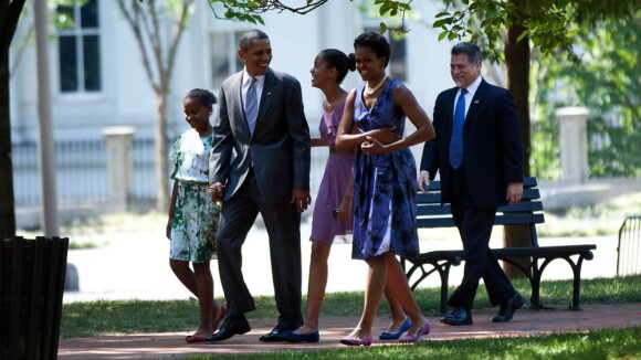 Michelle, Barack Obama et leurs filles : Stylés... pour aller prier