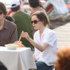 Jesse Eisenberg et Ellen Page sur le tournage du film Bop Decameron à Rome le 26 juillet 2011