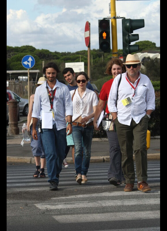 Ellen Page sur le tournage du film Bop Decameron à Rome le 26 juillet 2011