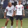 Thierry Henry et David Beckham à l'entraînement le 25 juillet 2011 à New York en vue du All-Star Game contre Manchester United le 27.
