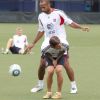 Thierry Henry et David Beckham à l'entraînement le 25 juillet 2011 à New York en vue du All-Star Game contre Manchester United le 27.