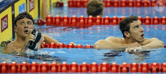 Mondiaux de natation de Shanghai 2011 : comme sur le 200 nage libre (photo), le 200m 4 nages s'est joué entre les Américains Michael Phelps et Ryan Lochte. Encore une fois, c'est Lochte qui l'emporte, record du monde à la clé. 